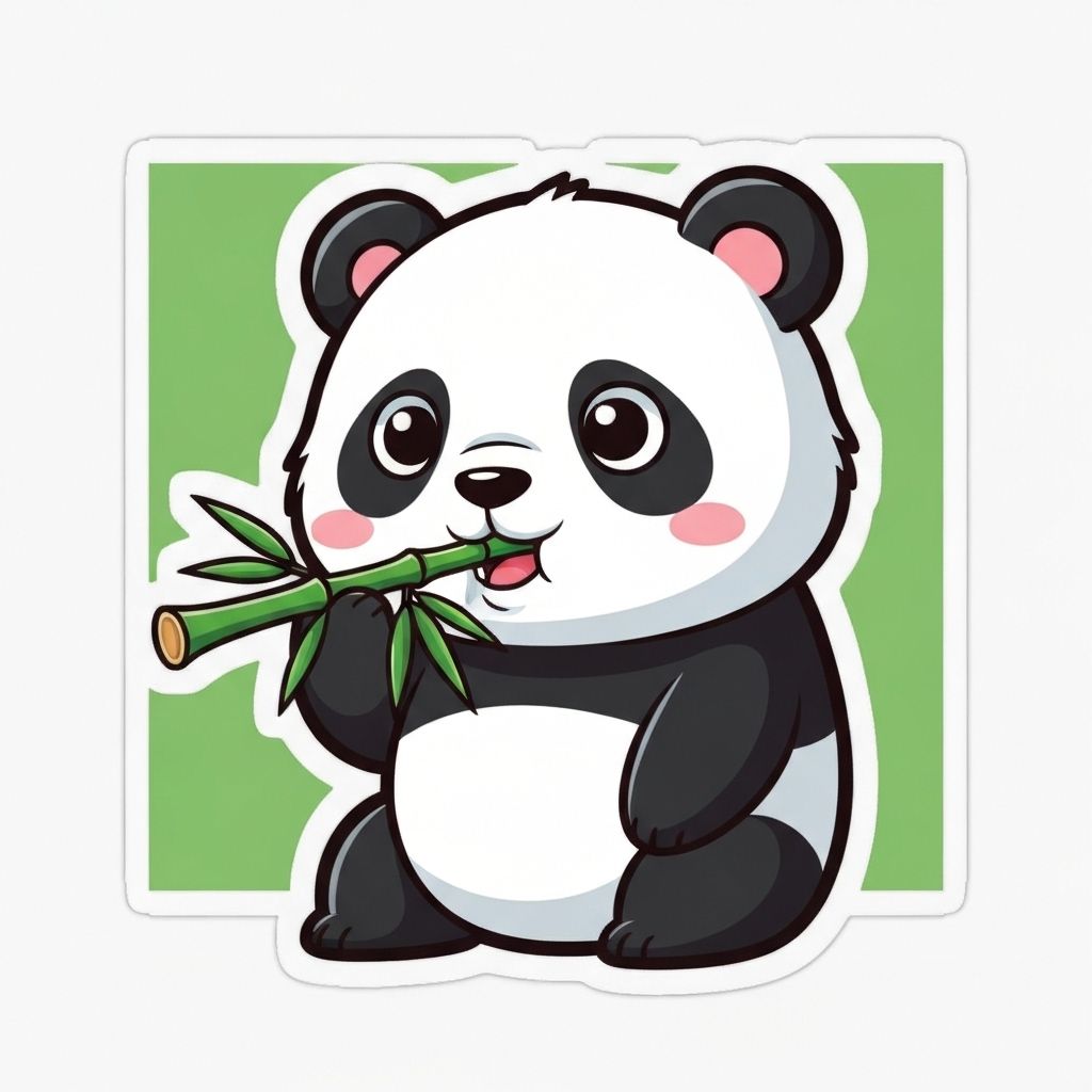 A cute panda eating bamboo